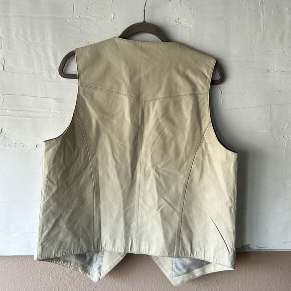 Genuine Leather Western Vest Rach Classic Stone Mens Medium - Picture 6 of 7